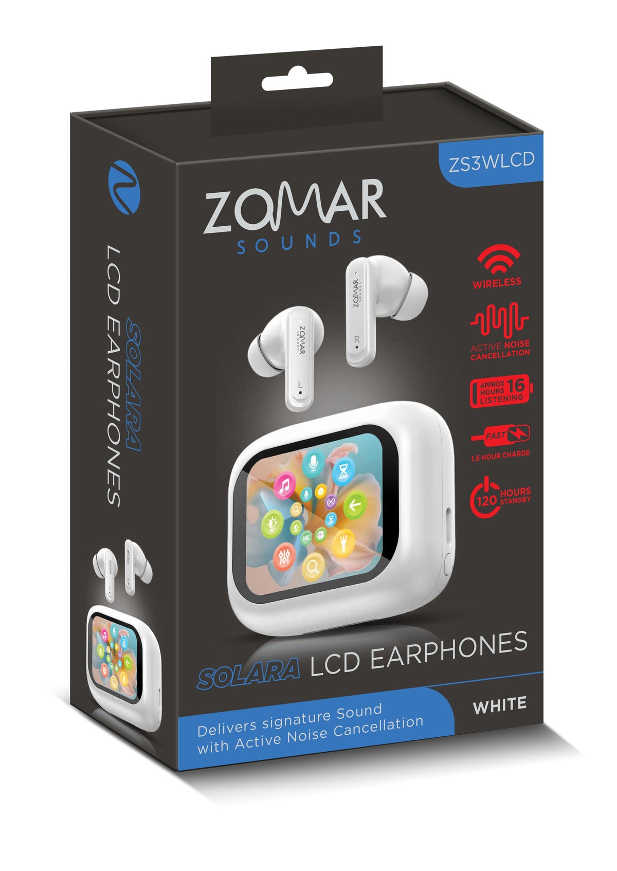 Zomar ZS3WLCD	Sounds LCD Earpods (White) [Accessories]