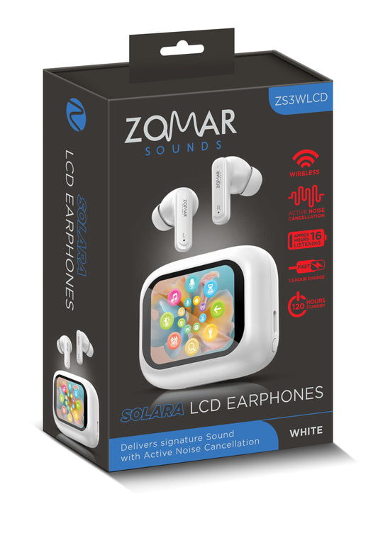 Zomar ZS3WLCD	Sounds LCD Earpods (White) [Accessories]