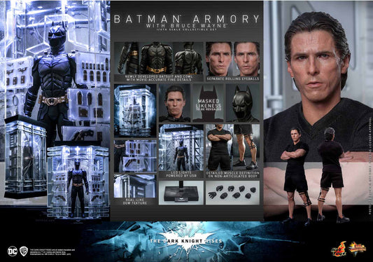 Batman The Dark Knight Rises 12 Inch Action Figure 1/12 Scale - Batman Armory With Bruce Wayne Hot Toys 911374