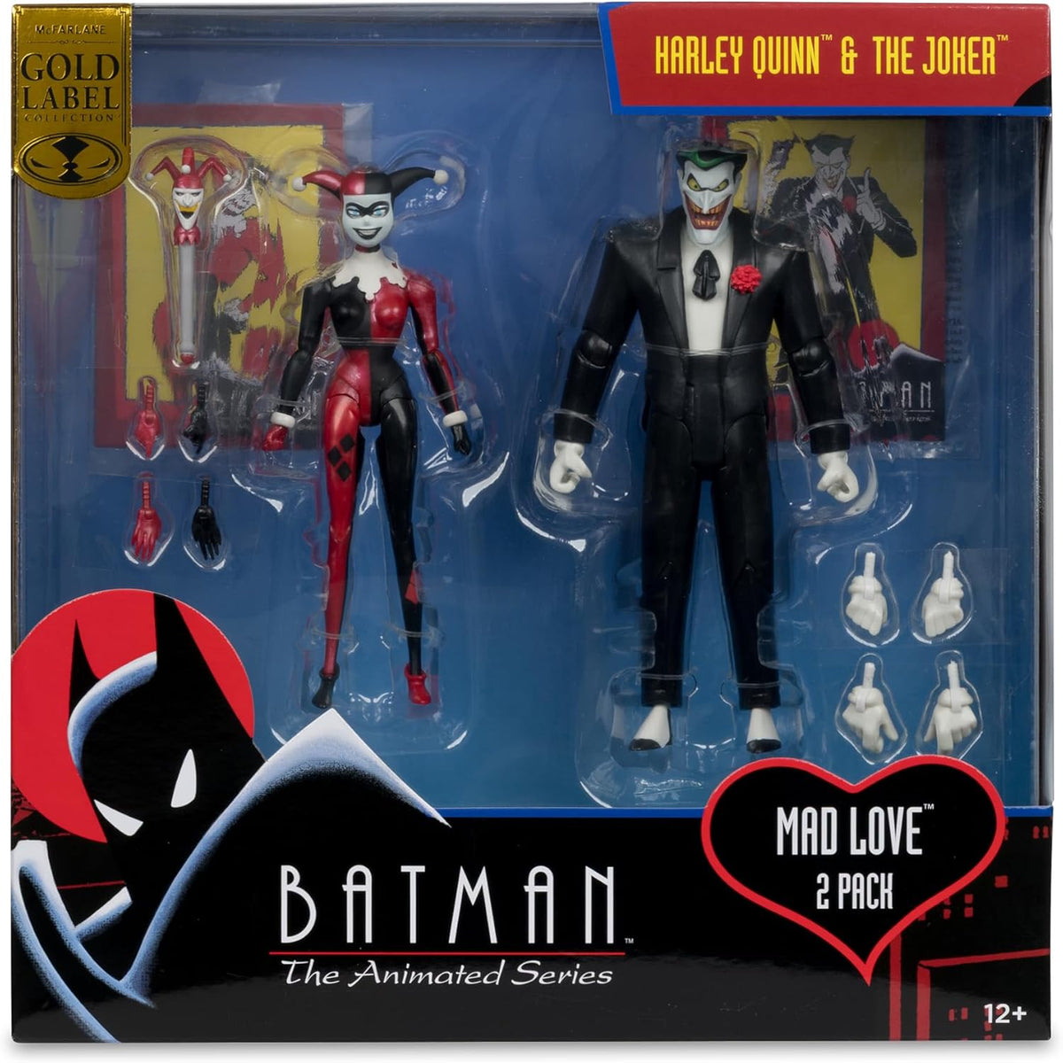 DC Direct Batman The Animated Series 7 Inch Action Figure 2-Pack Exclusive - Harley Quinn and The Joker Gold Label