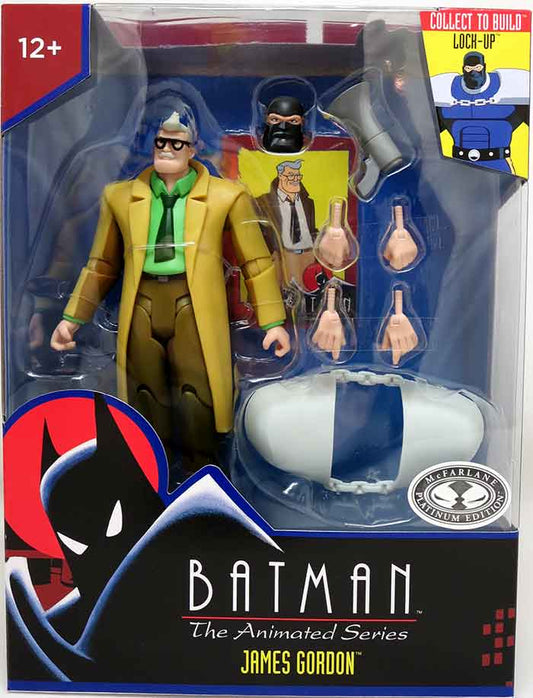 DC Direct Batman The Animated Series 7 Inch Action Figure BAF Lock-Up Exclusive - James Gordon Platinum