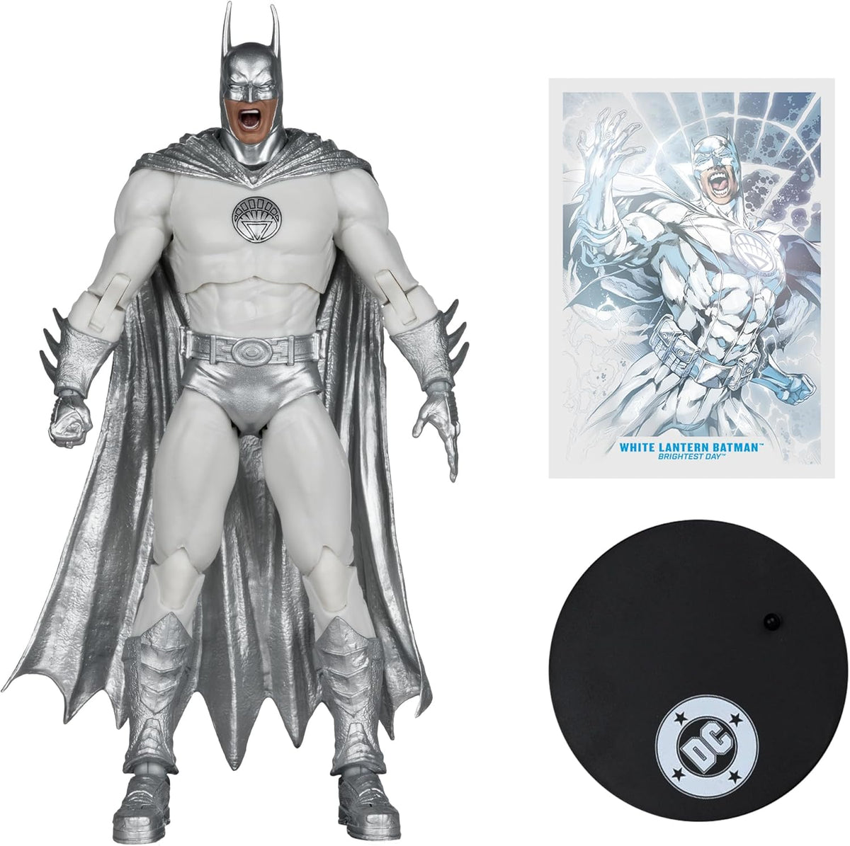 DC Multiverse Brightest Day 7 Inch Action Figure Exclusive - White Lantern Batman Red Platinum