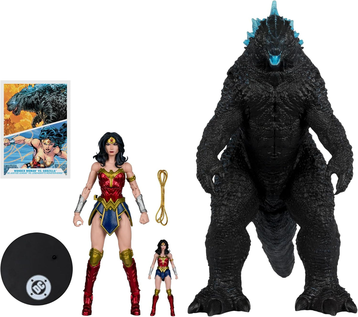 DC Multiverse Justice League vs. Godzilla vs. Kong 7 Inch Scale Action Figure 2-Pack - Wonder Woman vs. Godzilla