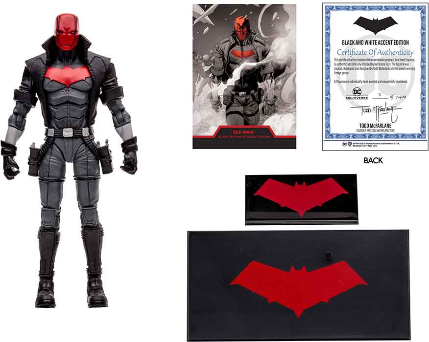 DC Multiverse New 52 7 Inch Action Figure Black & White Exclusive - Red hood Gold Label