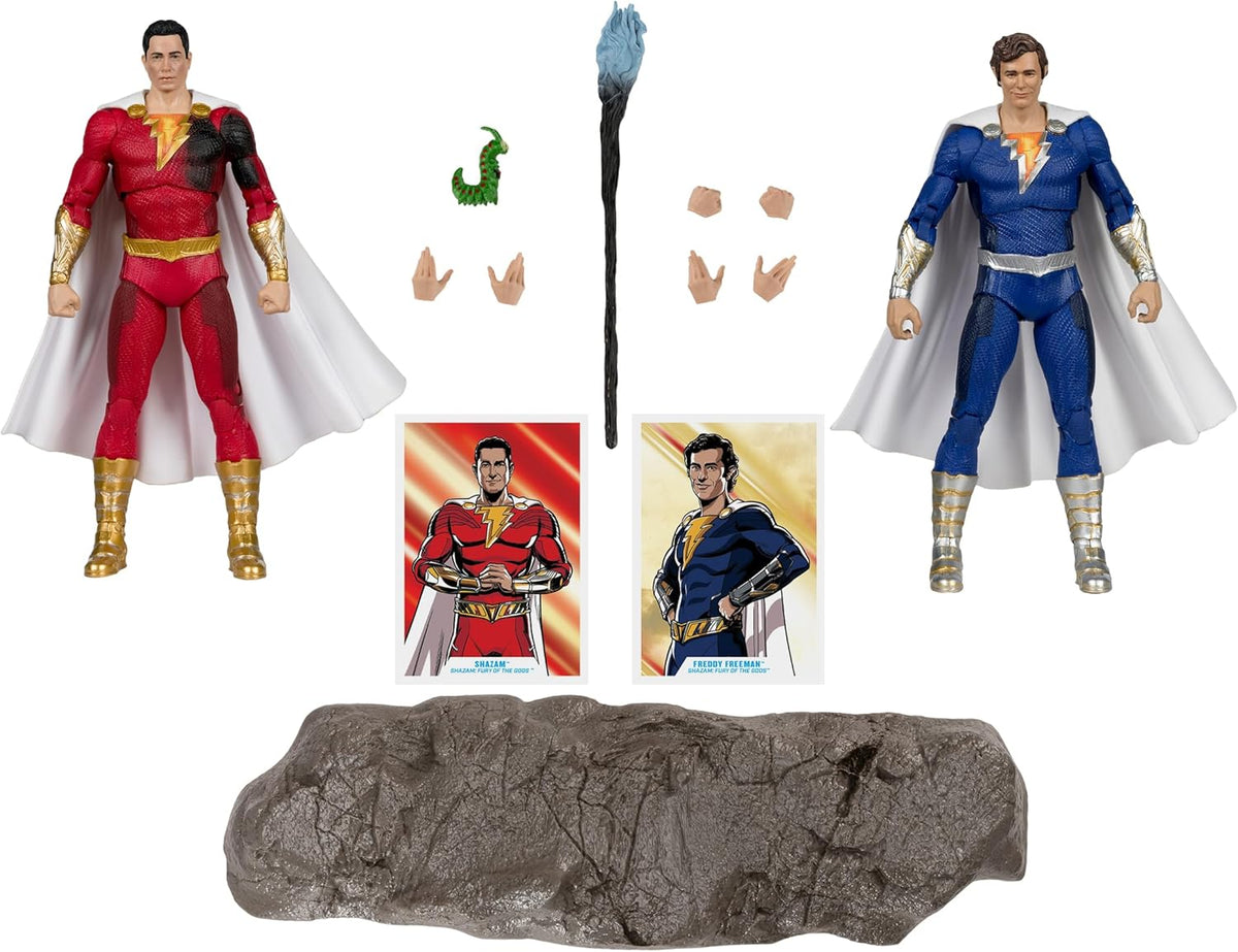 DC Multiverse Shazam Fury Of The Gods 7 Inch Action Figure 2-Pack Exclusive - Shazam & Freddy Freeman Gold Label