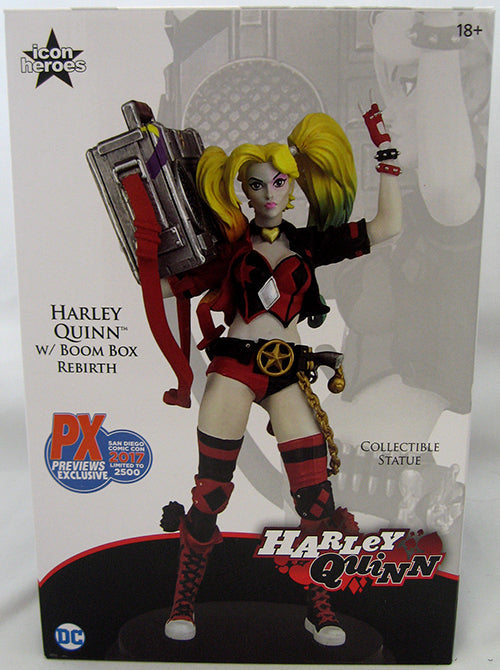 DC Rebirth 8 Inch Statue Figure PX Exclusive - Harley Quinn Boombox SDCC 2017