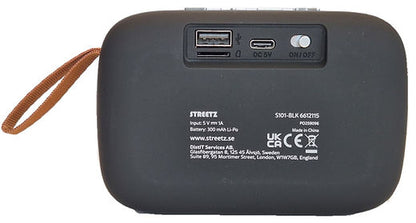 Streetz S101 Portable Bluetooth Speaker, USB/TF/FM, Black [Tech & Turntables]