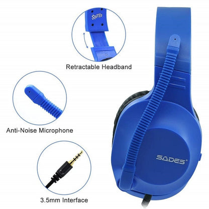 Sades Spirits Universal Blue Gaming Headset SA-721 [Accessories]