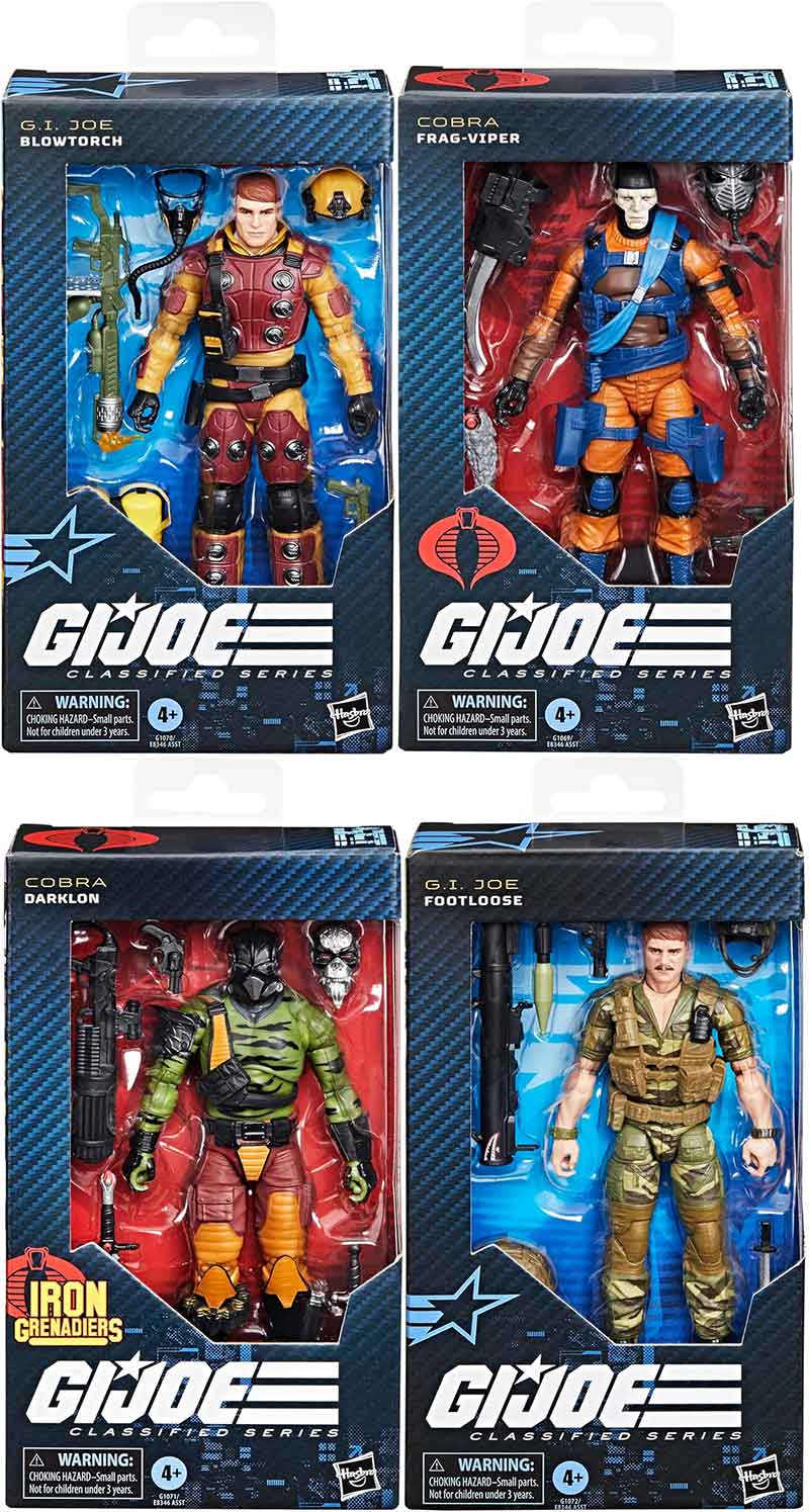 G.I. Joe Classified 6 Inch Action Figure Wave 21 - Set of 4 (Frag Viper - Bowtorch - Darklon - Footloose)