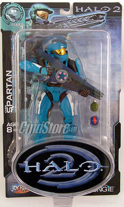 Halo 2 Action Figures Series 7: Cyan Spartan (Sub-Standard Packaging)