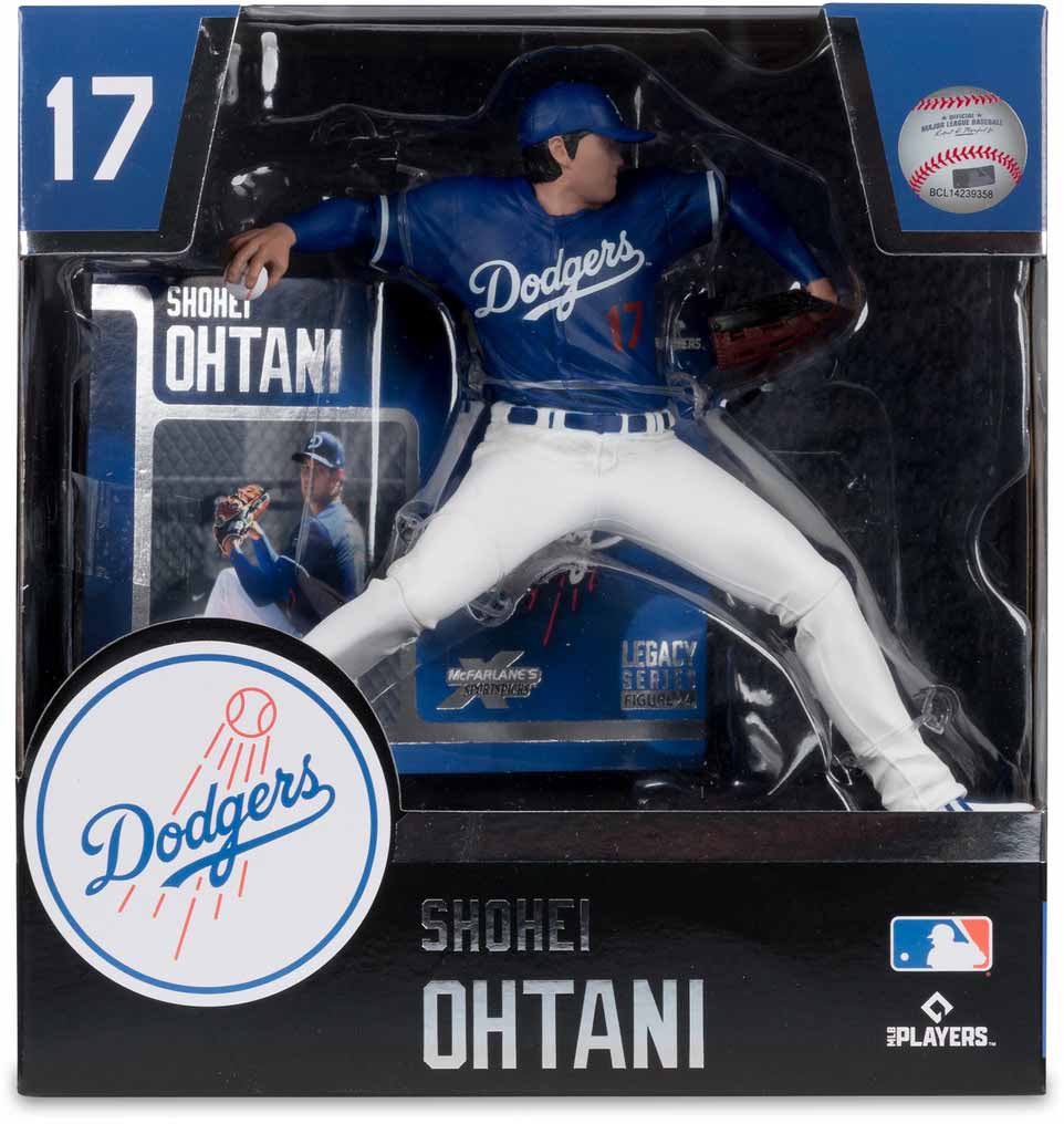 MLB Baseball SportsPicks 7 Inch Static Figure Posed - Shohei Ohtani Blue Jersey Pitching