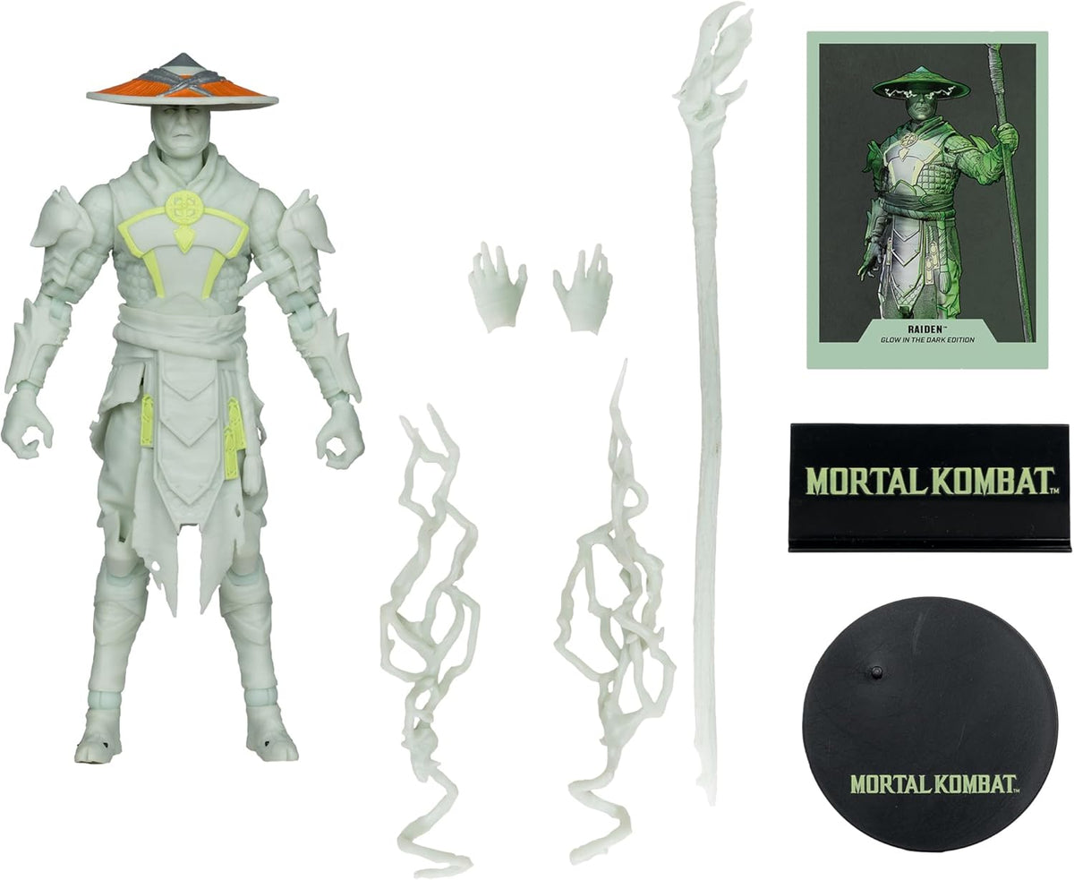 Mortal Kombat MK1 7 Inch Action Figure Exclusive - Glow In The Dark Raiden Gold Label