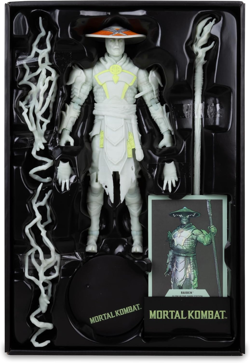 Mortal Kombat MK1 7 Inch Action Figure Exclusive - Glow In The Dark Raiden Gold Label