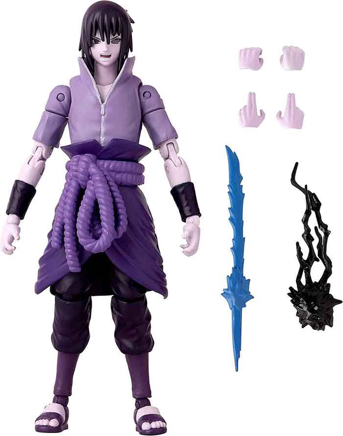 Naruto Shippuden 6 Inch Action Figure Anime Heroes - Sasuke Uchiha Rinnegan Mangekyo Sharingan