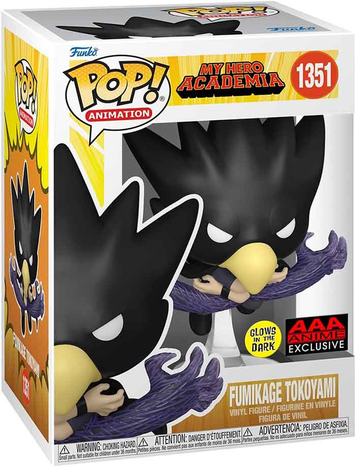 Pop Animation My Hero Academia 3.75 Inch Action Figure Exclusive - Fumikage Tokoyami #1351 Glow In Dark