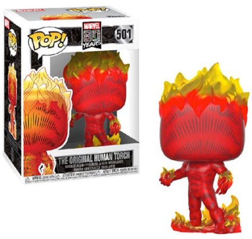 Pop Marvel 3.75 Inch Action Figure Marvel 80 Years - The Original Human Torch #501 (Sub-Standard packaging)