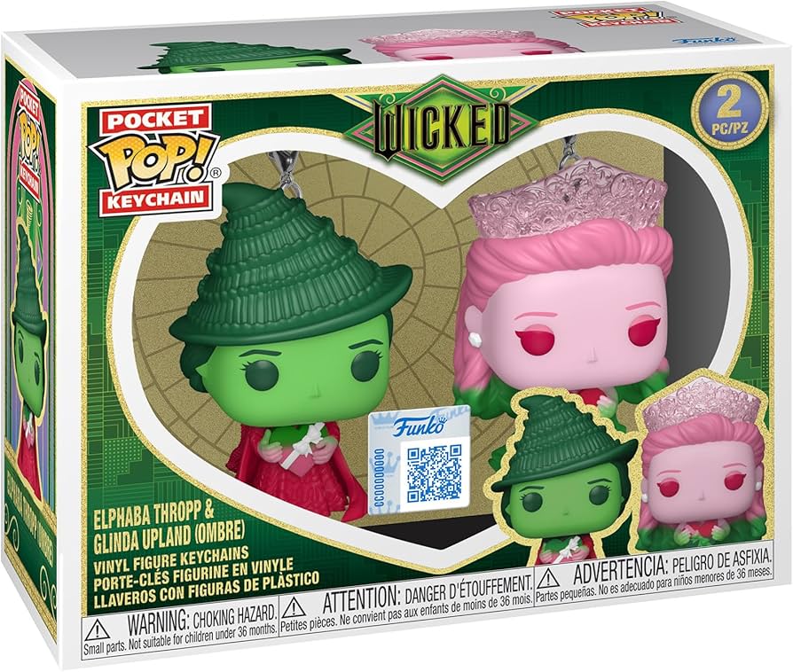 Pop Pocket Wicked 3.75 Inch Action Figure Keychain 2-Pack - Glinda & Elphaba