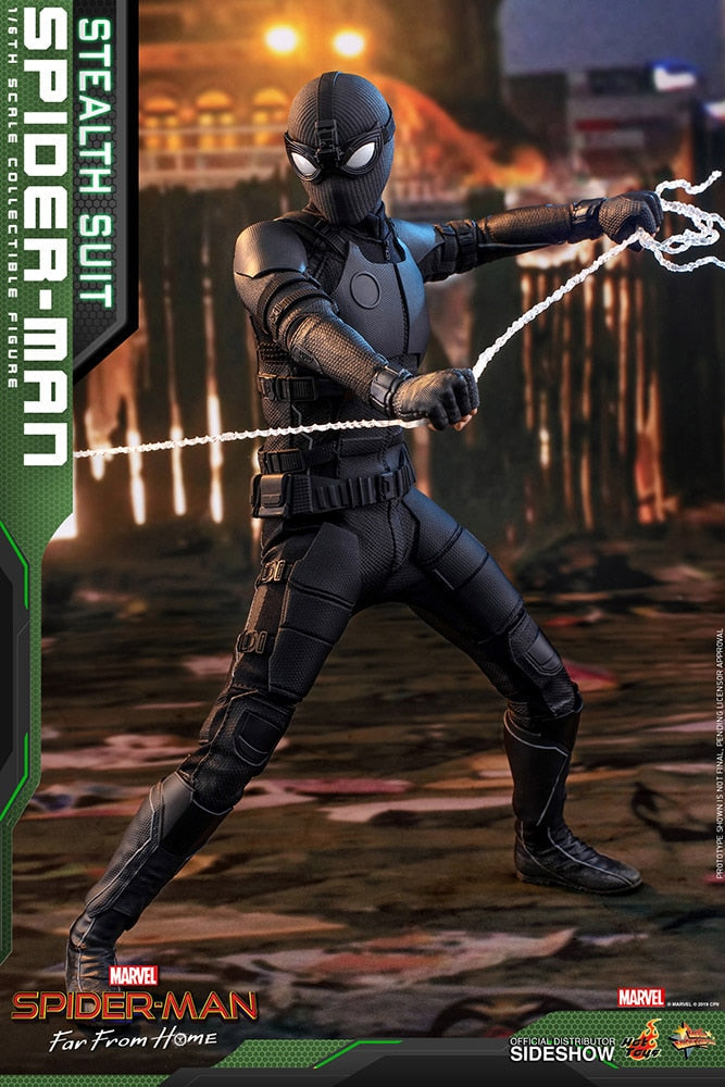 Spider-Man Far From Home 12 Inch Action Figure Movie Masterpiece 1/6 Scale - Spider-Man (Stealth Suit) Hot Toys 904857