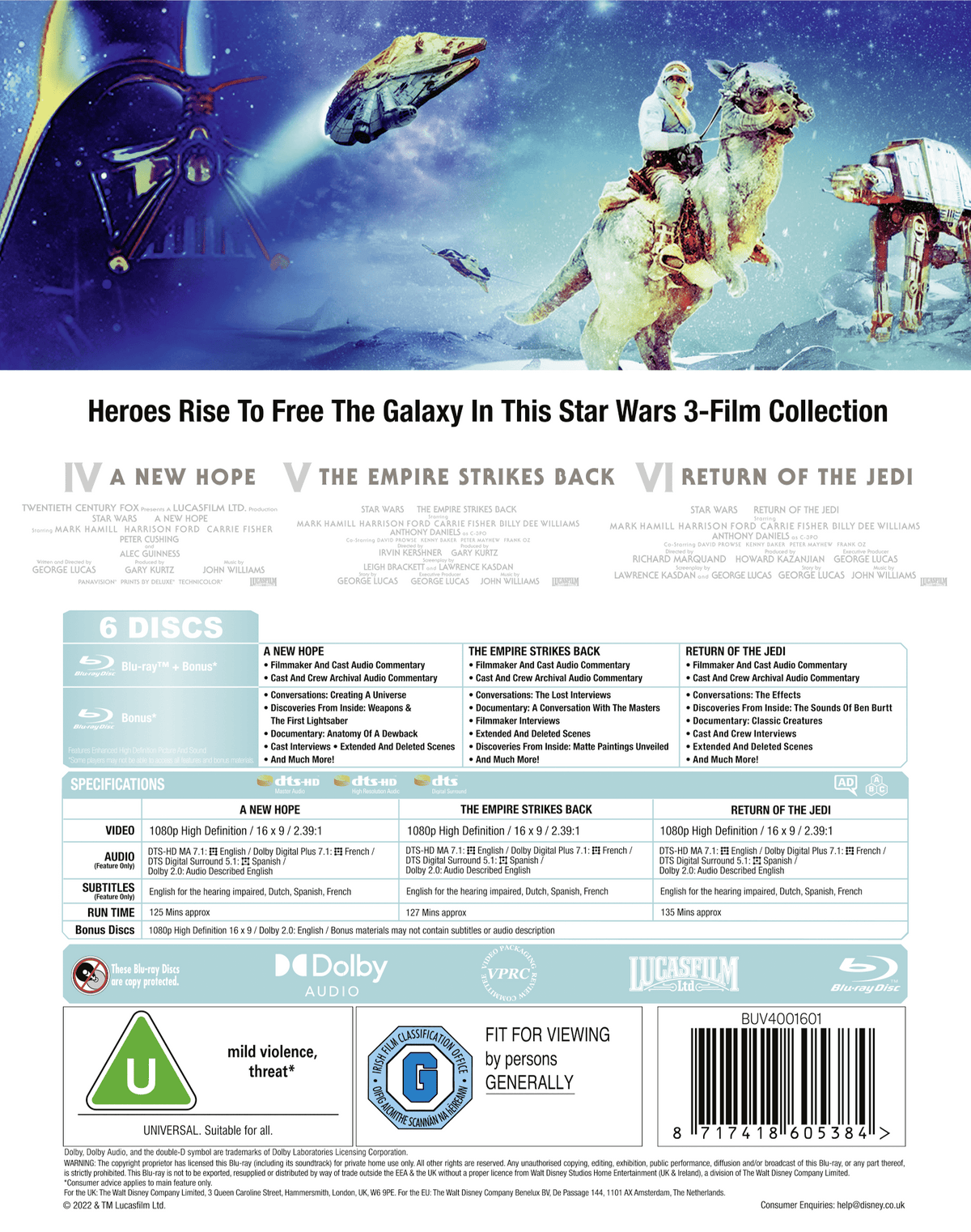 Star Wars Trilogy: Episode IV V VI [Blu-ray]