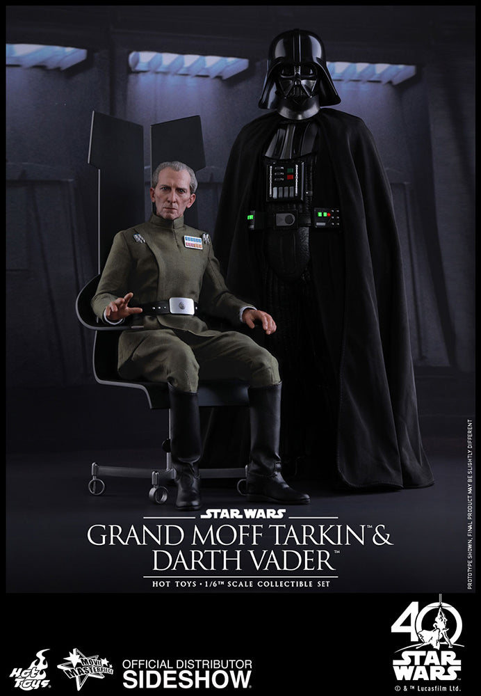 Star Wars A New Hope 12 Inch Action Figure MMS 1/6 Scale Series - Grand Moff Tarkin and Darth Vader Hot Toys 903162