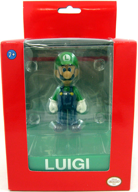 Super Mario 3 Inch Mini Collectible Figure - Luigi with Display Case (Sub-Standard Packaging)