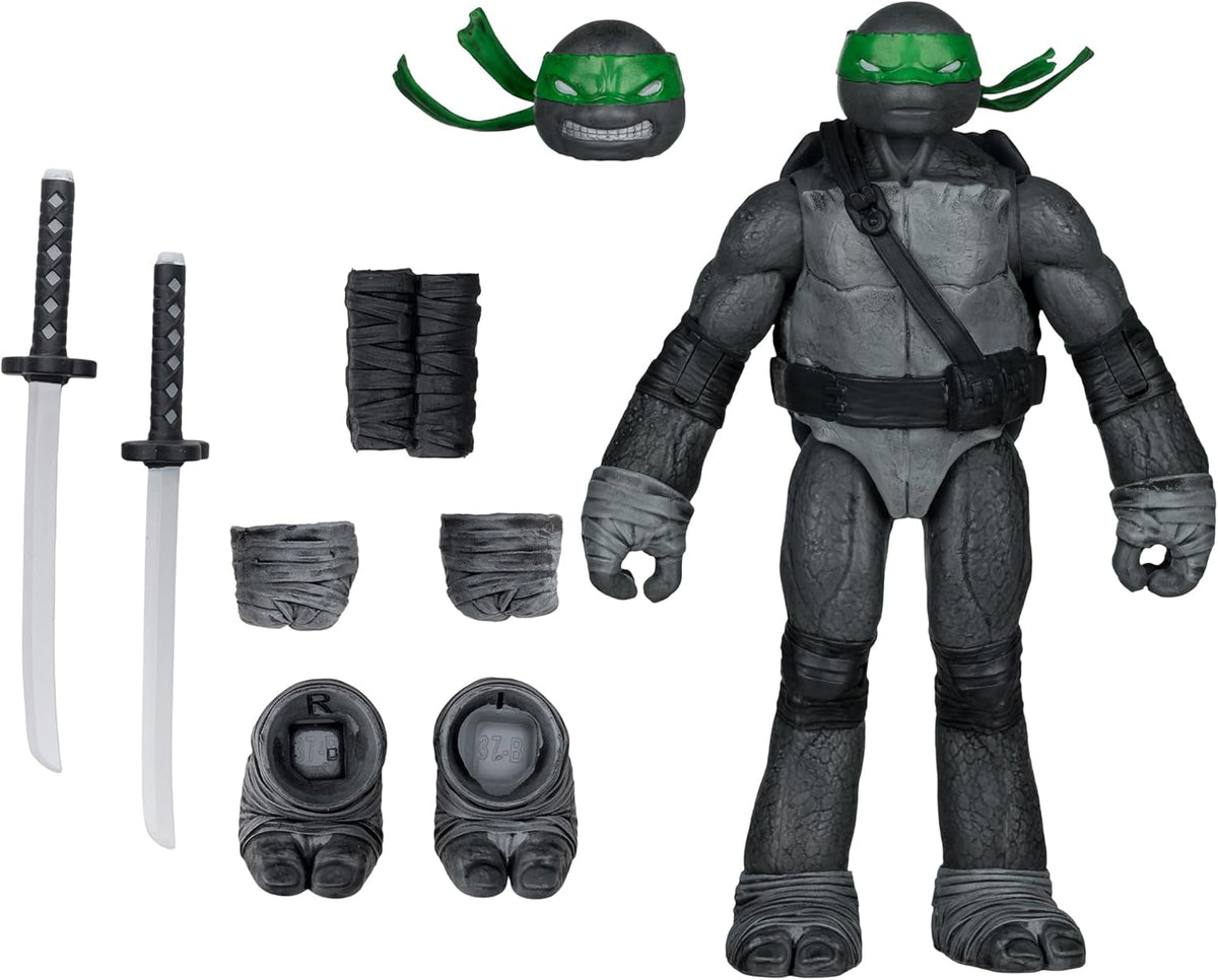 Teenage Mutant Ninja Turtles 5 Inch Action Figure Page Punchers Wave 2 - Leonardo Black White Green Variant