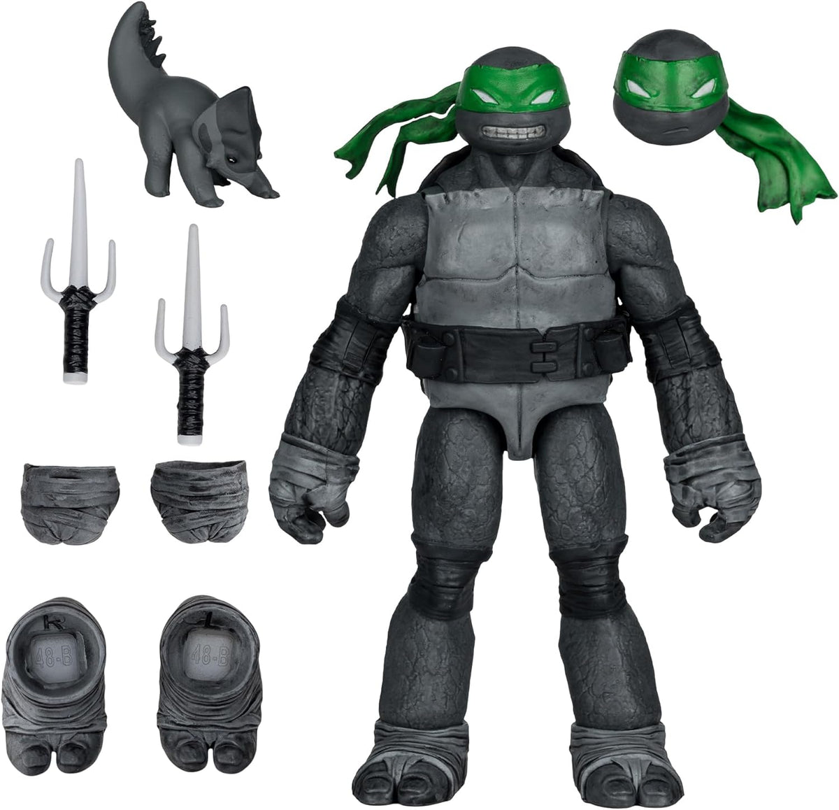 Teenage Mutant Ninja Turtles 5 Inch Action Figure Page Punchers Wave 2 - Raphael Black White Green Variant