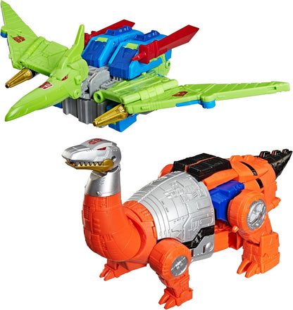 Transformers Age Of The Primes 8 Inch Action Figure Leader Class 2-Pack - G2 Dinobot Swoop and G2 Dinobot Sludge
