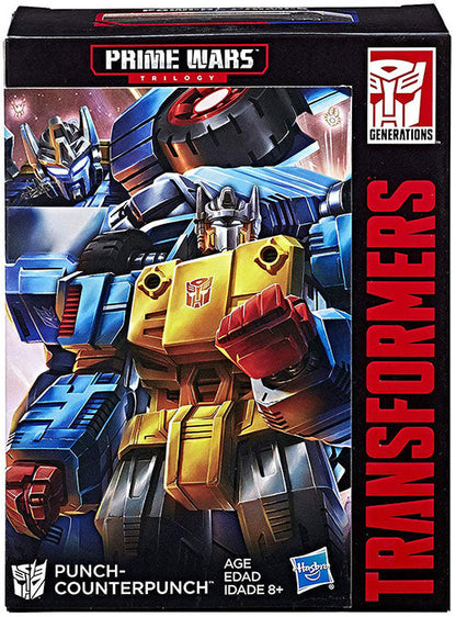 Transformers Power Of The Primes 6 Inch Action Figure Exclusive Deluxe Class - Punch-Counterpunch and Prima Prime (Slight Shelf Wear Packaging)