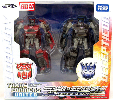 Transformers United 4 Inch Action Figure 2-Pack - Windcharger vs Wipe-Out UN-27 (Sub-Standard Packaging)